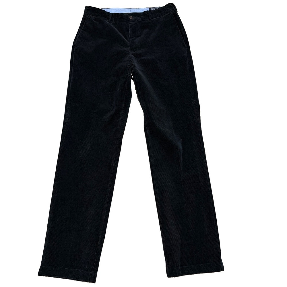 Polo By Ralph Lauren Men's Classic Fit 32x34 Black Corduroy Pants Vintage